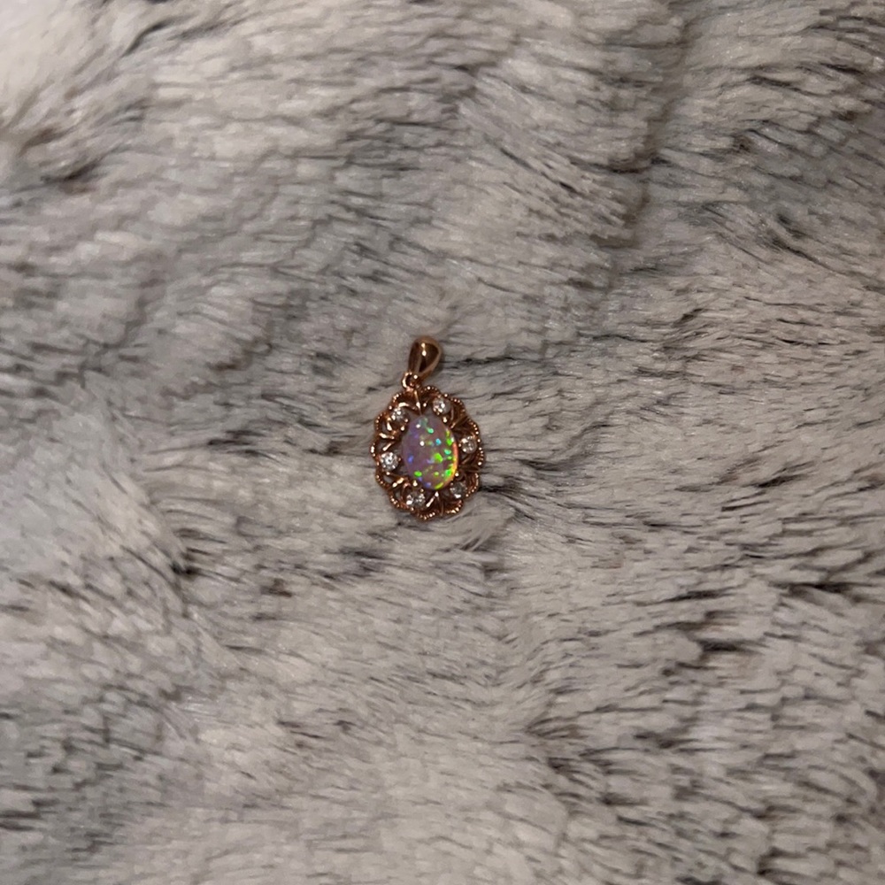 Gold plated opal pin
